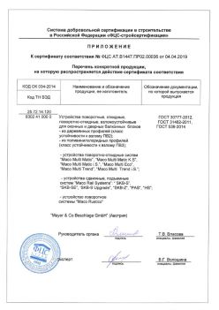 2019.04.04 Узловая - Приложение к сертификату устройства поворотные, откидные, поворотно-откидные, взломоустойчивые. ГОСТ 30777-2012